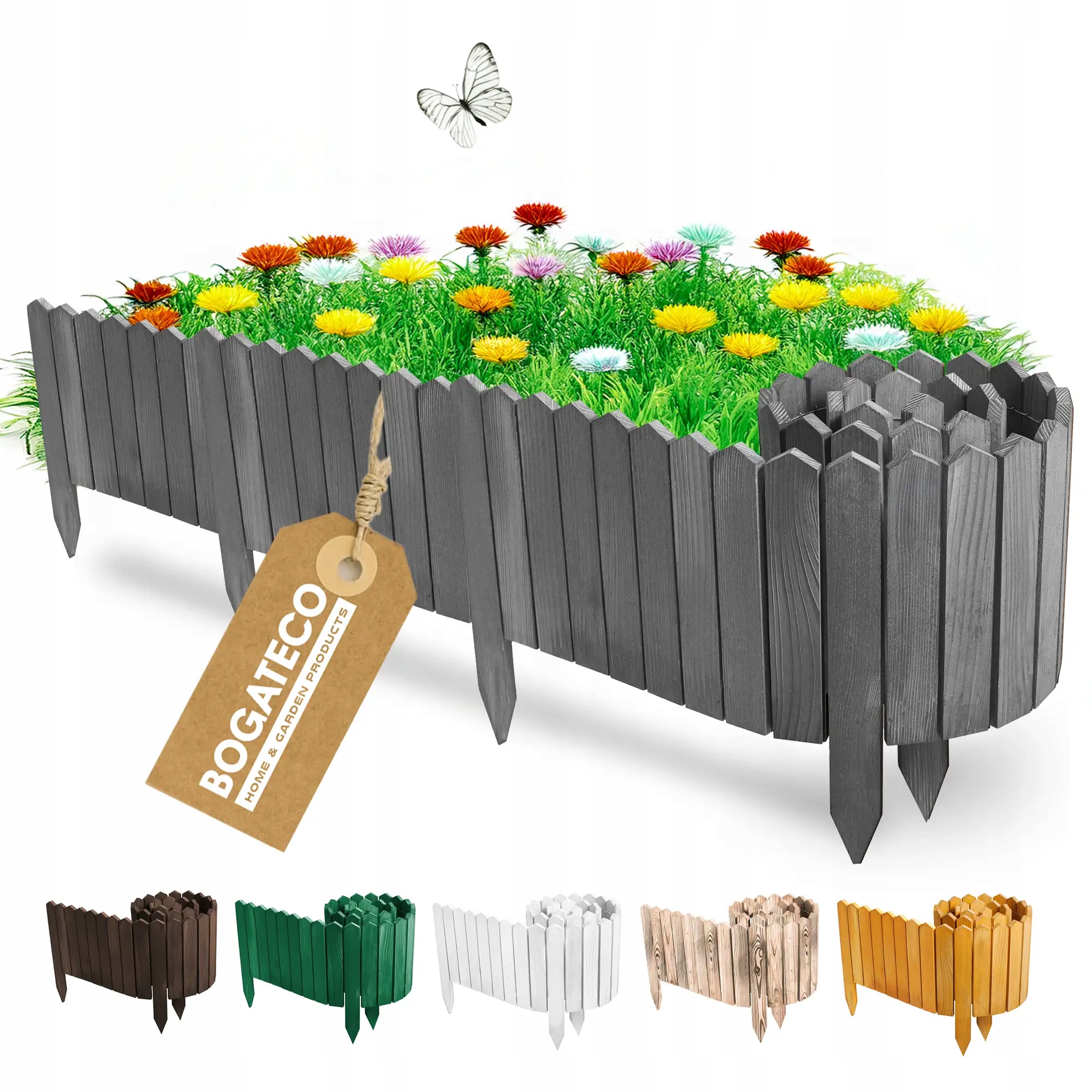 Dřevěný Plot Zahradní Palisáda Obrubník 20x200 cm Výrobce Antracit