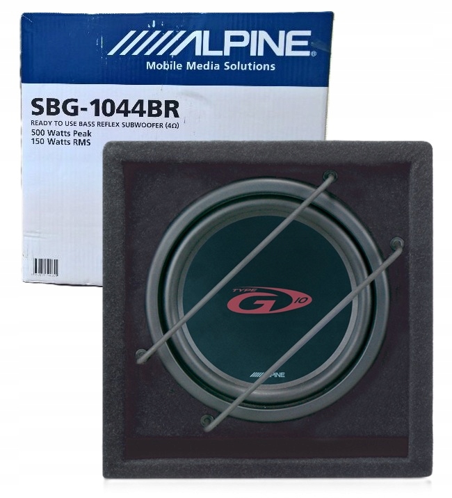 Subwoofer Alpine SBG-1044BR Skrzynia basowa Głośnik 25 cm Moc 500W