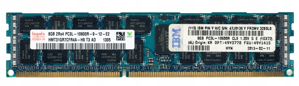 Ibm 49Y1415 8GB DDR3 1333MHz Reg Ecc HMT31GR7CFR4A-H9 Paměťový modul