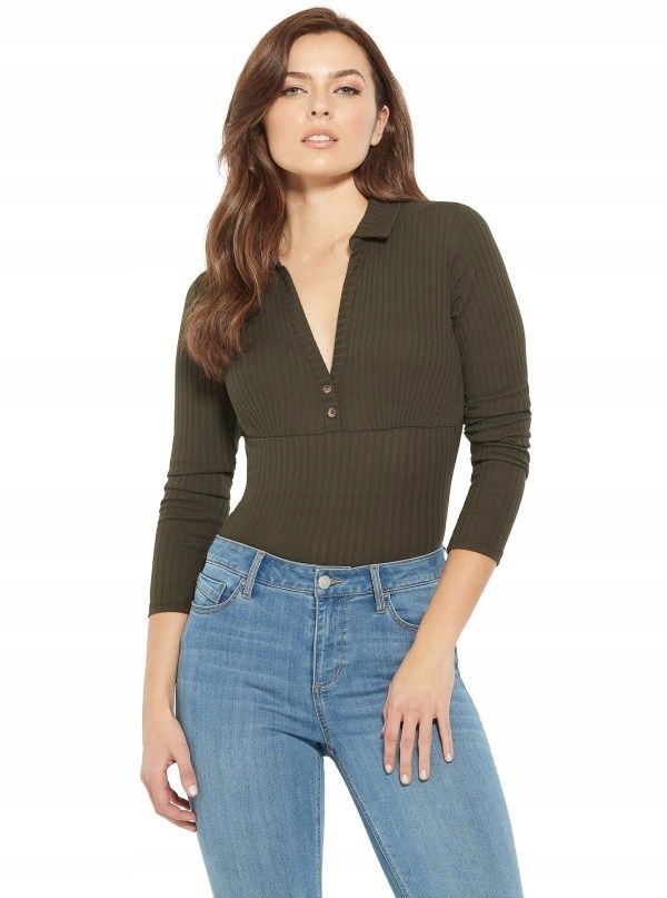 Guess dámský vršek Pilis Ribbed Polo Top S