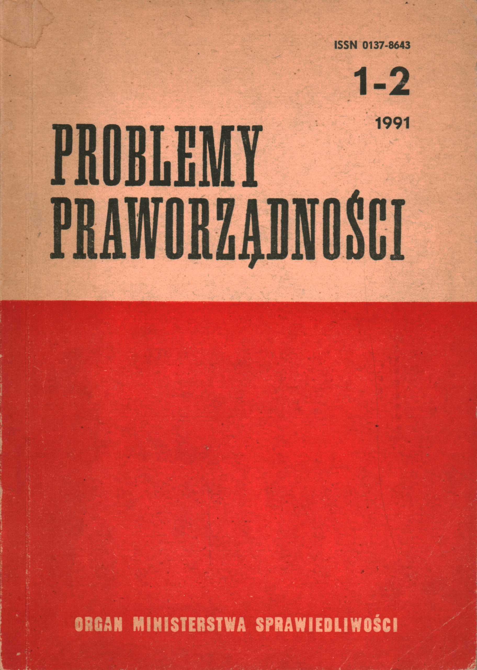 PROBLEMY PRAWORZĄDNOŚCI NR 1-2 1991 R. - TOEPLITZ, RODE, SZWARCA