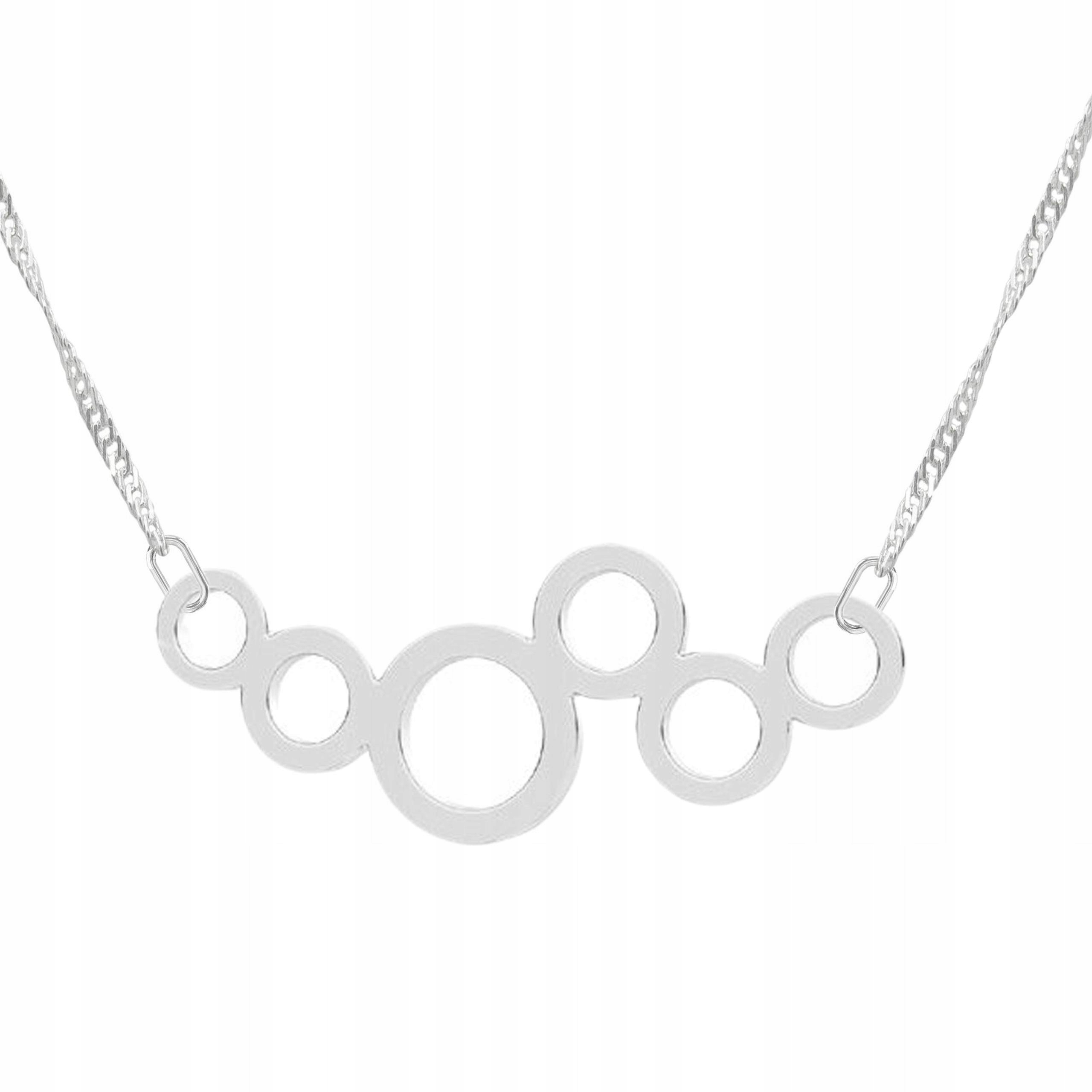 Stříbrný náhrdelník s kruhy Geometrická kolečka Kolečka Stříbro 925