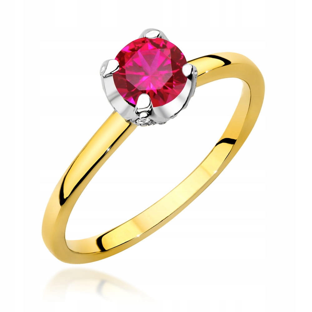 PIERŚCIONEK ZARĘCZYNOWY BIAŁE ZŁOTO 585 RUBIN Marka M. Jopek