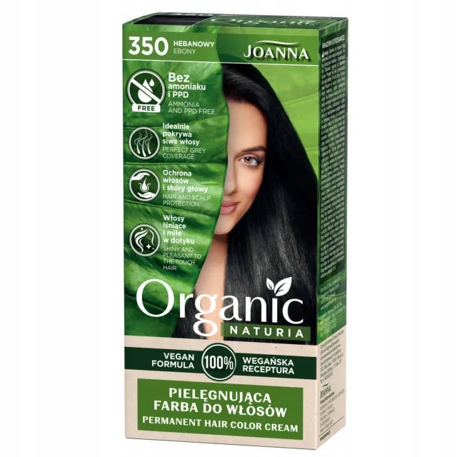Joanna Organic Farba do włosów 350 Hebanowy, 1 szt