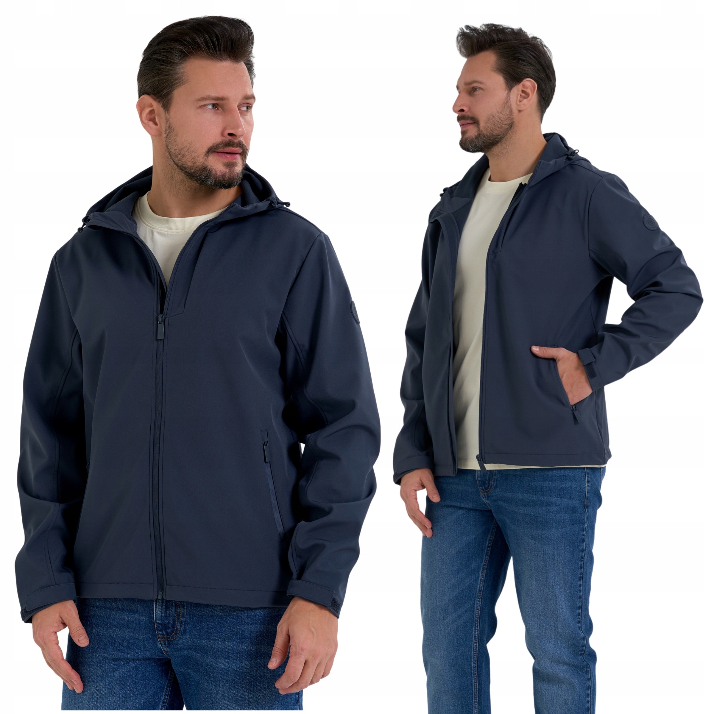 Pánská Softshellová Nepromokavá Bunda Kapuce S Kapsami Na Zip Moraj XL