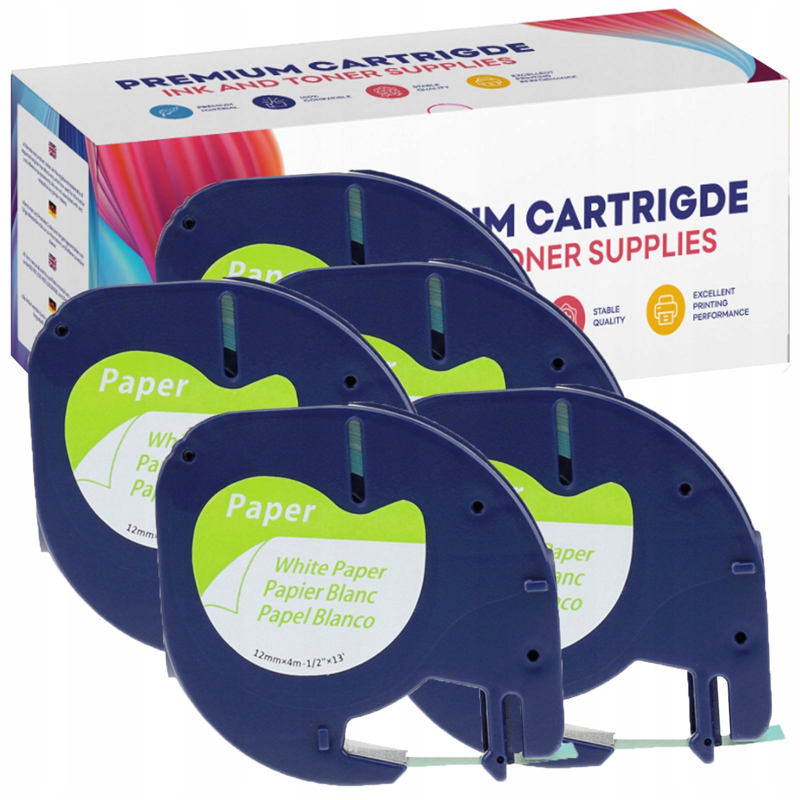 

5x Taśma do Dymo LetraTag 12mmx4m biała 59421