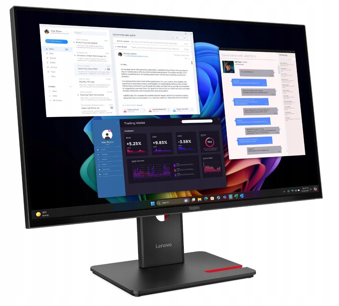 Led Monitor Lenovo ThinkVision T27UD-40 27" 3840 x 2160 px Ips Pls