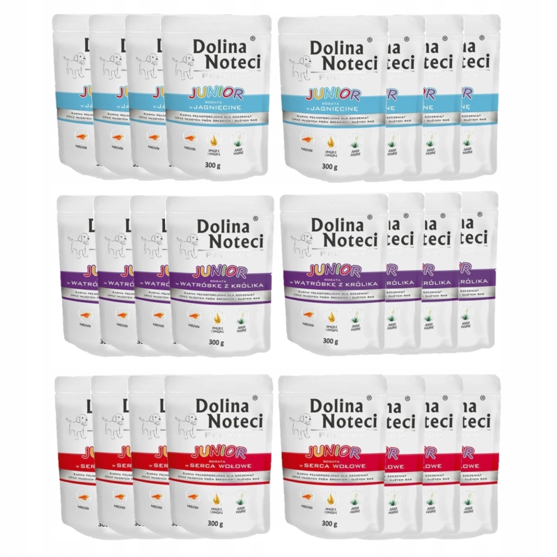 Levně Dolina Noteci Junior Mix Chutí 24x300g Vlhké Krmivo pro štěňata