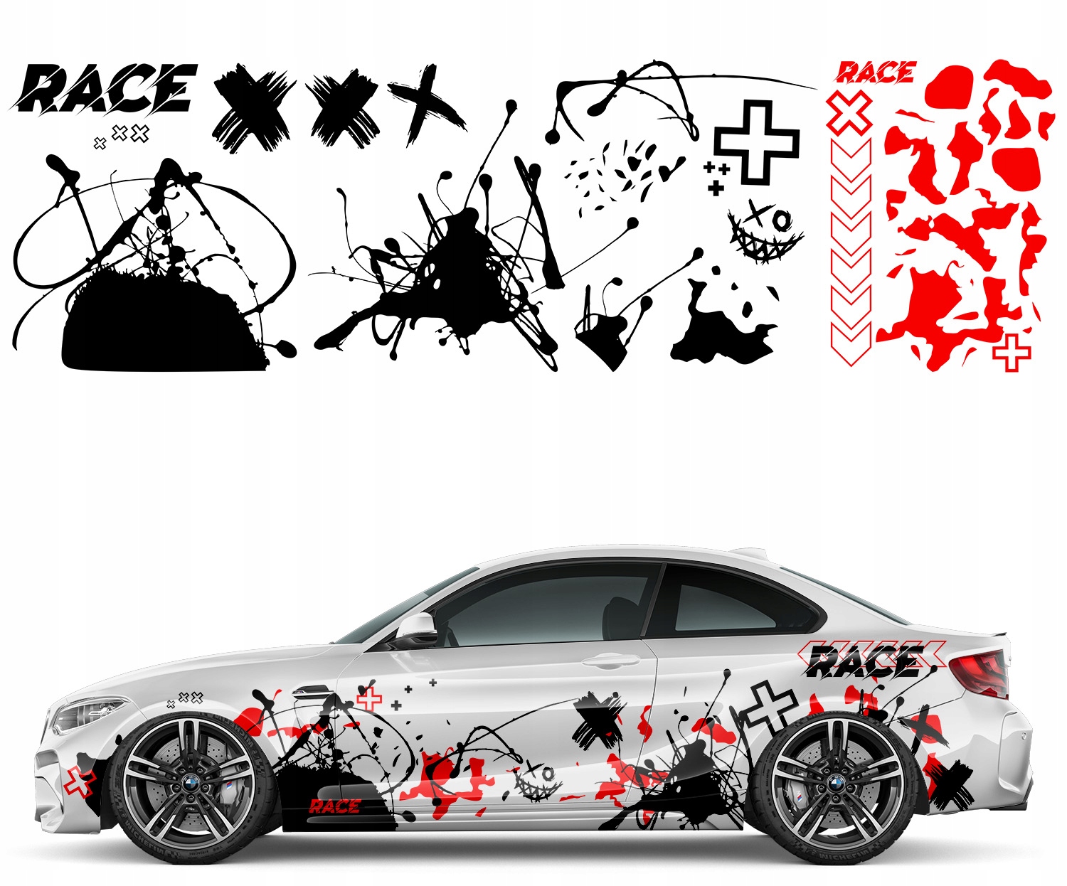 Наклейки для авто MOTIF Race CROSSES 92CM X 615CM