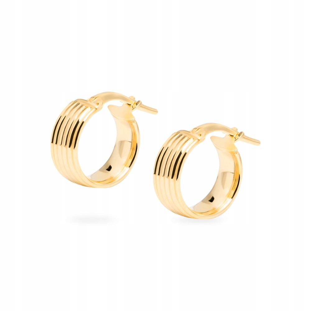 Kolczyki koła pozłacane Ania Kruk złote szerokie 1,2 cm srebro 925