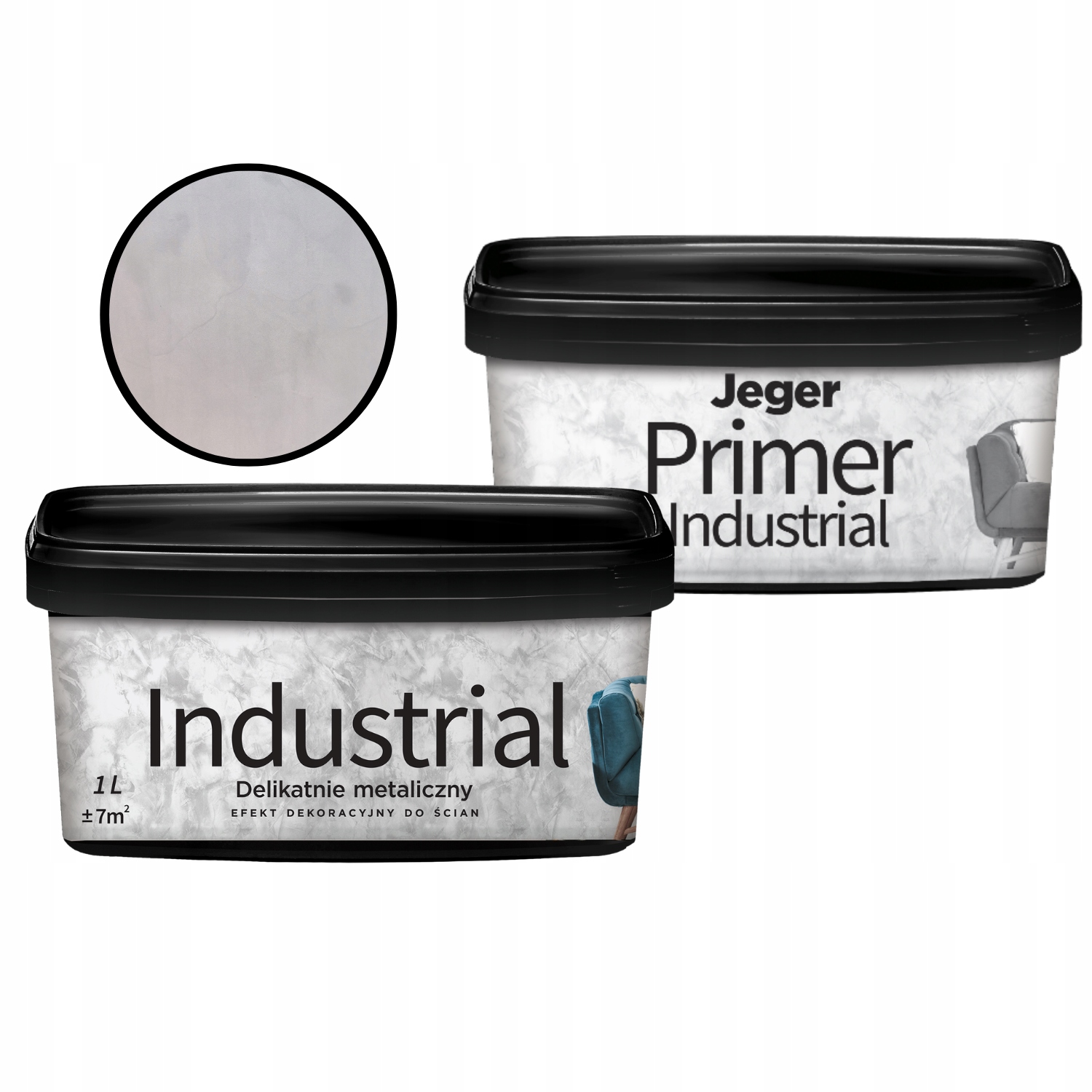 Sada Metalizující nástěnný efekt Industrial Platinium Primer Industrial