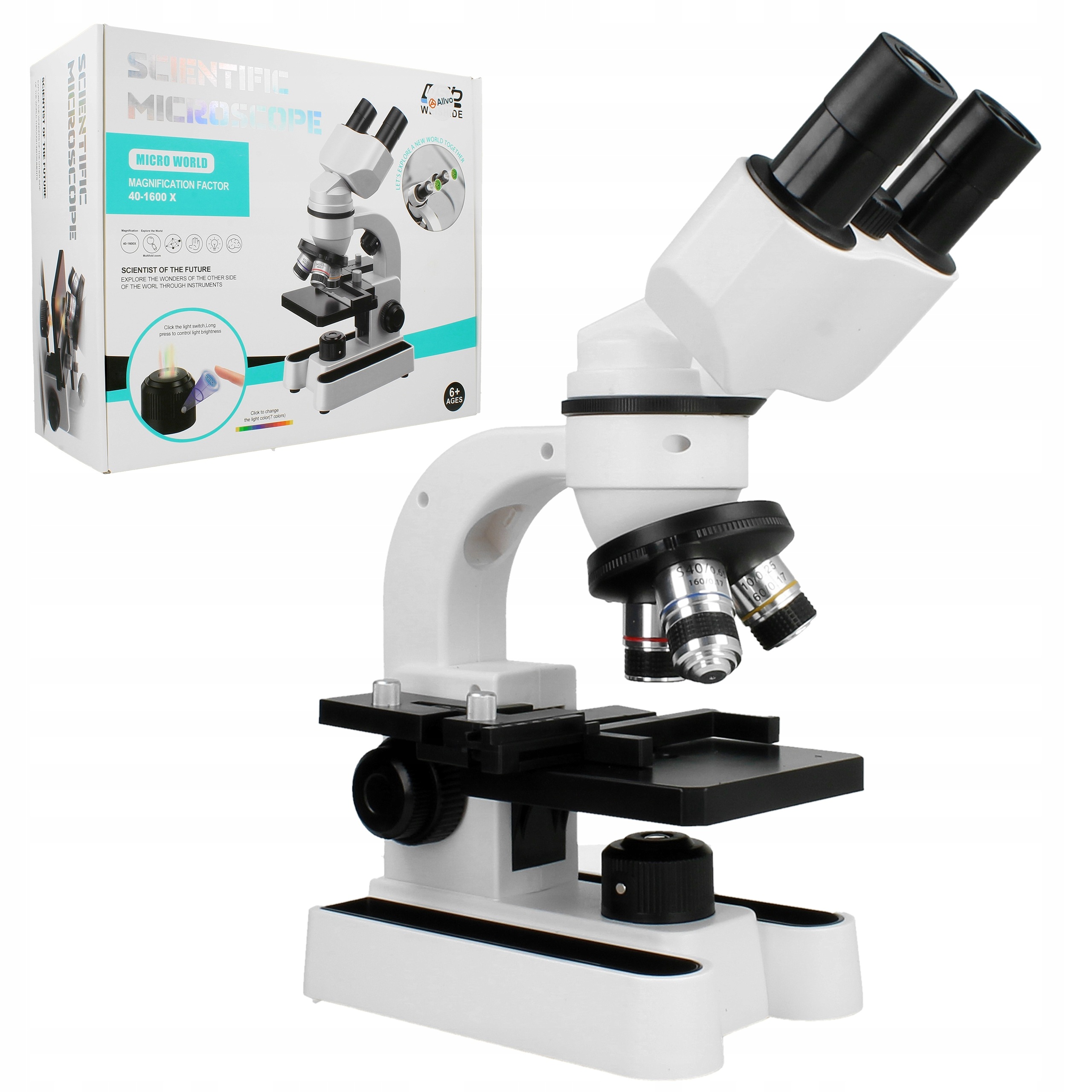 Optický mikroskop Zoom x1600 Hd Vzdělávací sada Laboratorium příslušenství