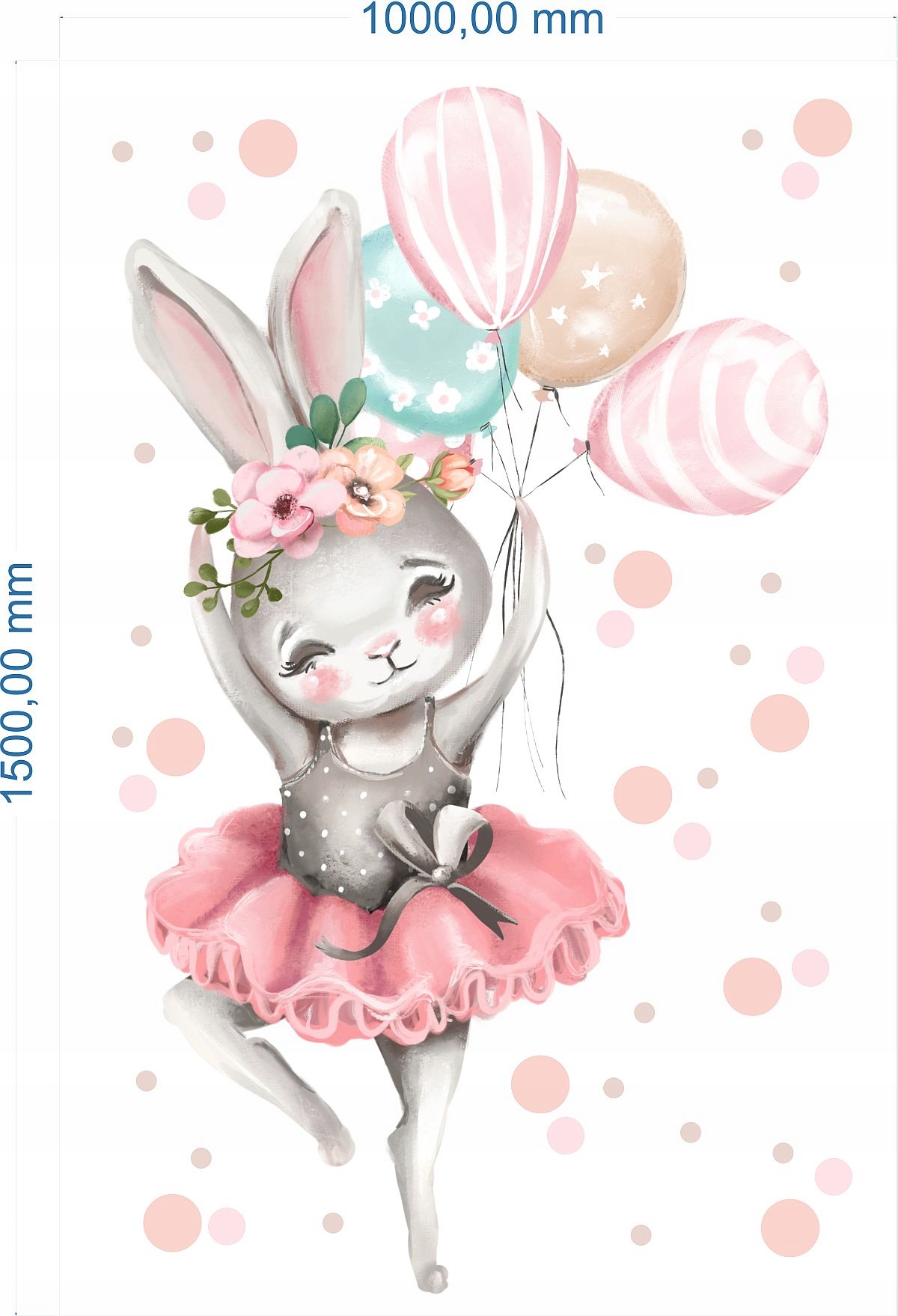 

Króliczek Z Balonami Naklejka Na Ścianę 150