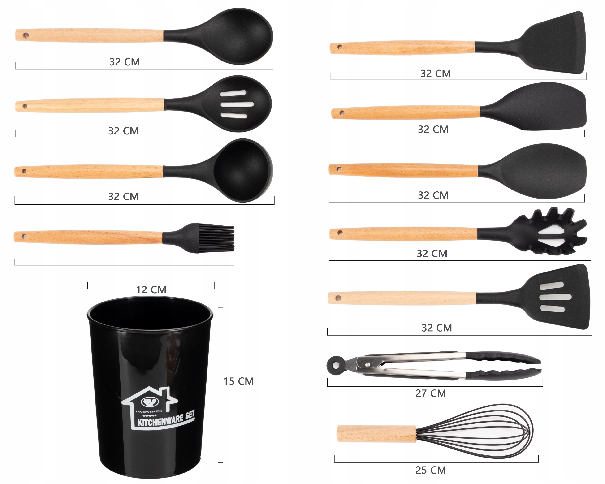 KOMPLET PRZYBORÓW KUCHENNYCH 12 SZT Marka Elitehoff