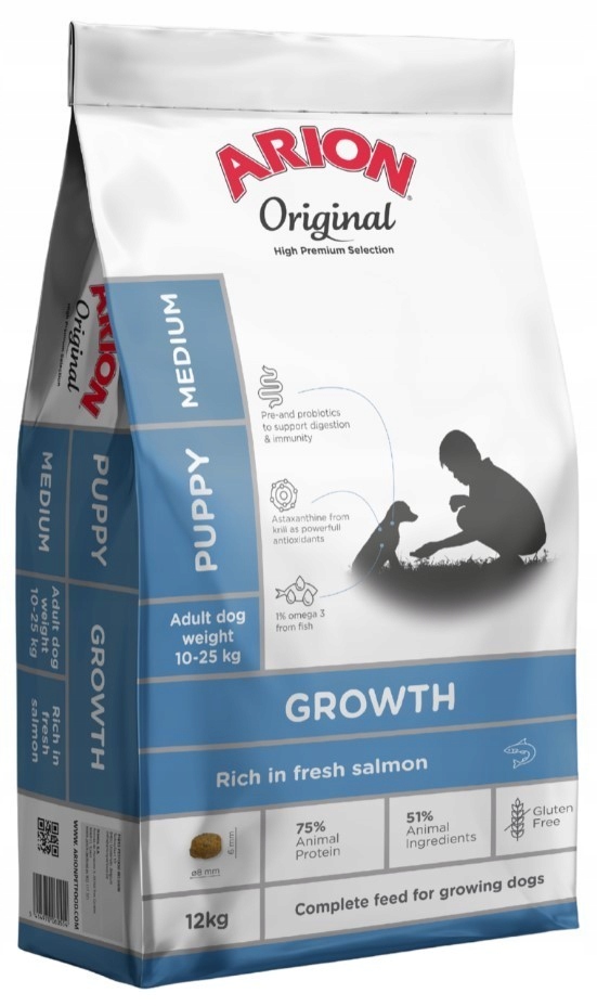 Arion Original Growth Salmon Puppy Medium Breeds 12kg