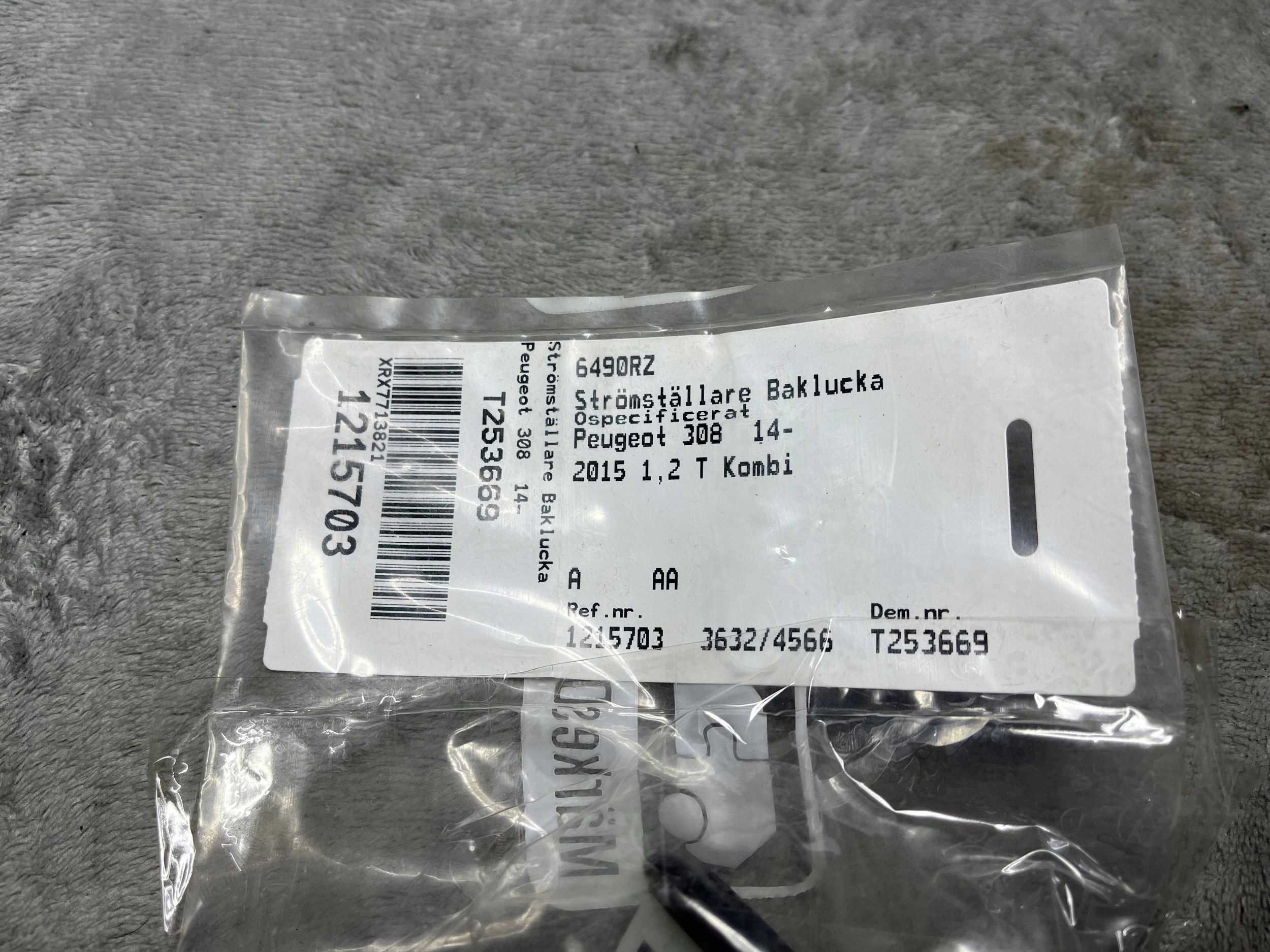 6490RZ switch contactor bonnet rear part CITROEN C4 PICASSO II !J