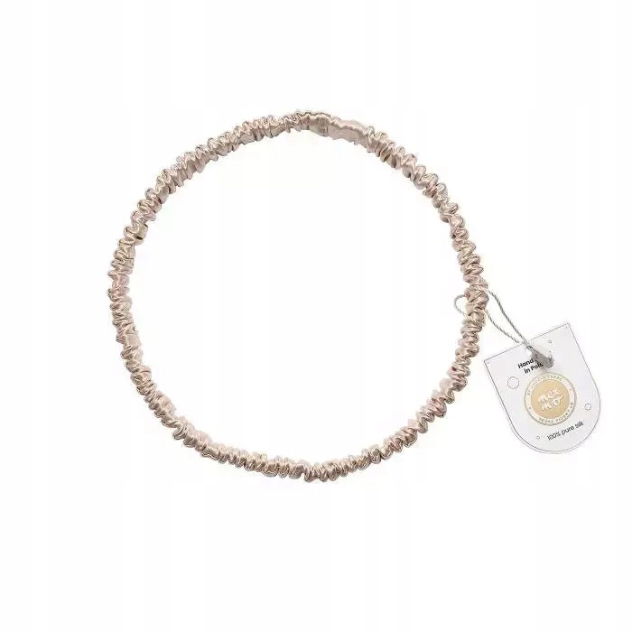 Mexmo Úzká hedvábná nařasená čelenka Taupe