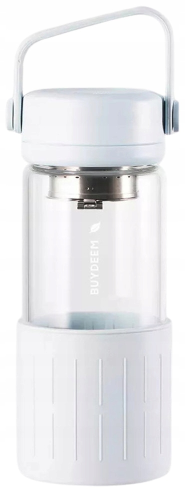 BUYDEEM Szklana butelka z zaparzaczem 300ml, DG42, Oat White — 2