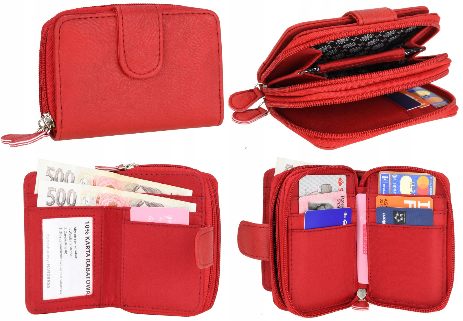 

Portfel Damski Pojemny Skórzany Portmonetka PS121