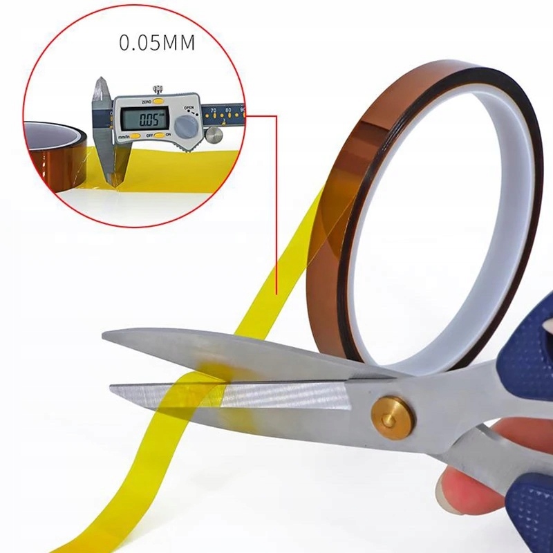 TAŚMA KAPTON KAPTONOWA OCHRONNA ODPORNA WYSOKIE TEMPERATURY 240C 8MM X 30M Szerokość 8 mm