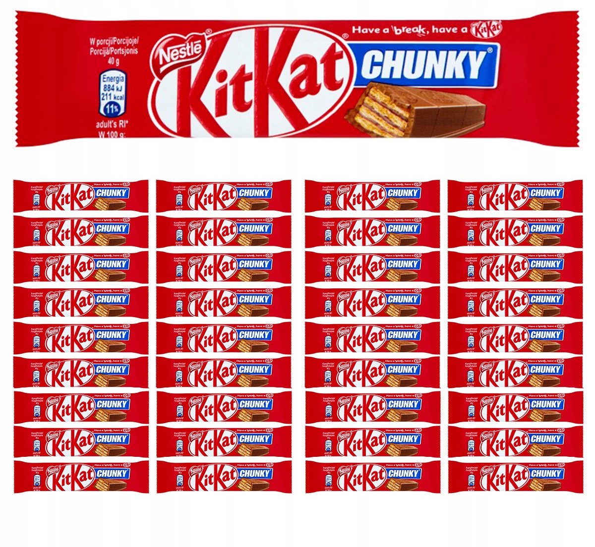 Levně KitKat Chunky v mléčné čokoládě 40 g 36 kusů