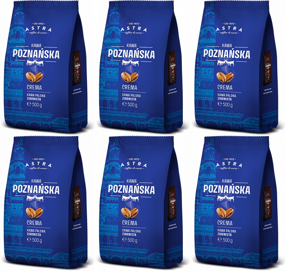 Kawa Astra Poznańska Crema ziarnista 500g x6