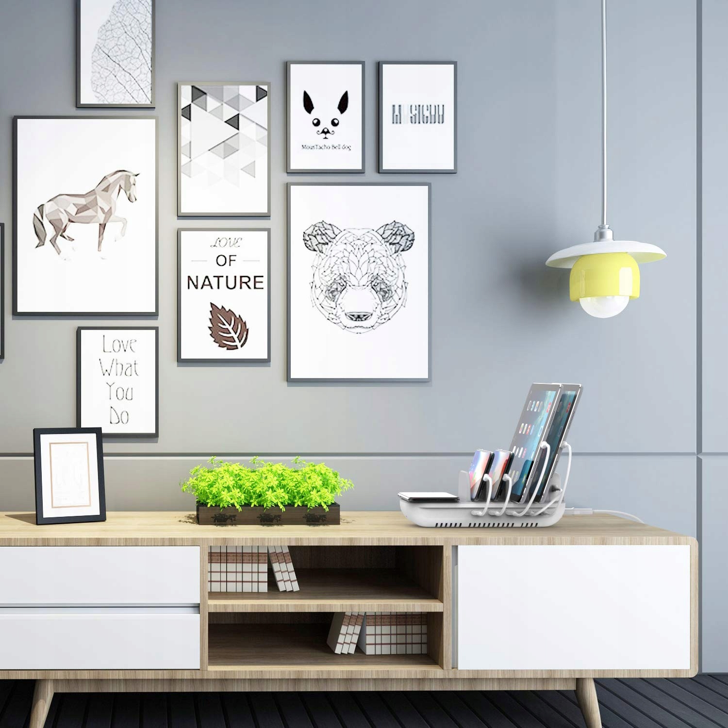SOOPII Stacja Ładowania 70W 5 Portów Z Ładowarką Bezprzewodową 15W — miniatura 9