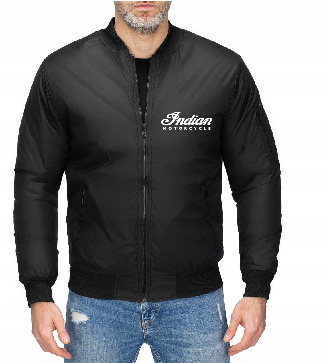 Pánská Bomberová Bunda Bomber Přechodová Indická Černá XL