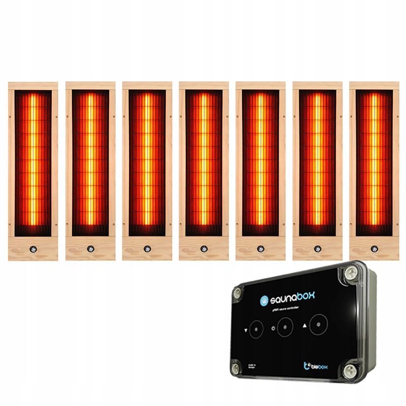 Sada 7x žiarič Full Spectrum Ir 400 W ovládač SaunaBox WiFi