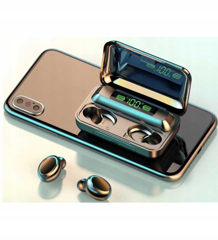 SŁUCHAWKI BEZPRZEWODOWE BLUETOOTH 5.1 + POWERBANK Model F9+-5C