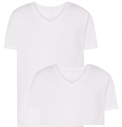 

Męski T-shirt Koszulka V-Neck Biała L