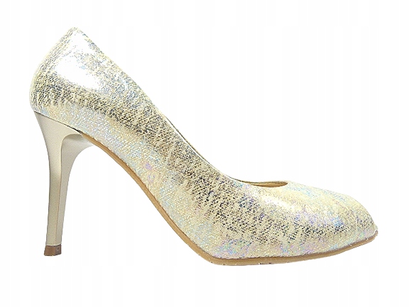 Dámské lodičky Sala 37 multicolor zlaté kožené lodičky bez prstů