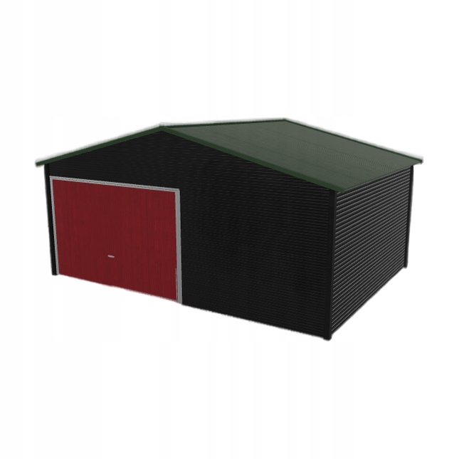 Plechová garáž 5.5 x 4 m jednopolohová, dvouspádová, černá