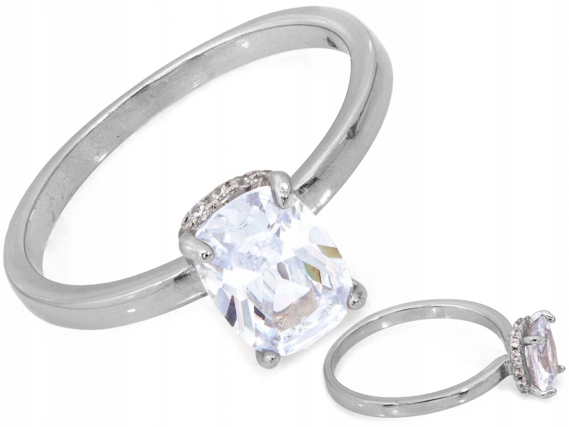 Elegantní stříbrný prstýnek 925 s zirkony na jemném 2.47 g šišáku