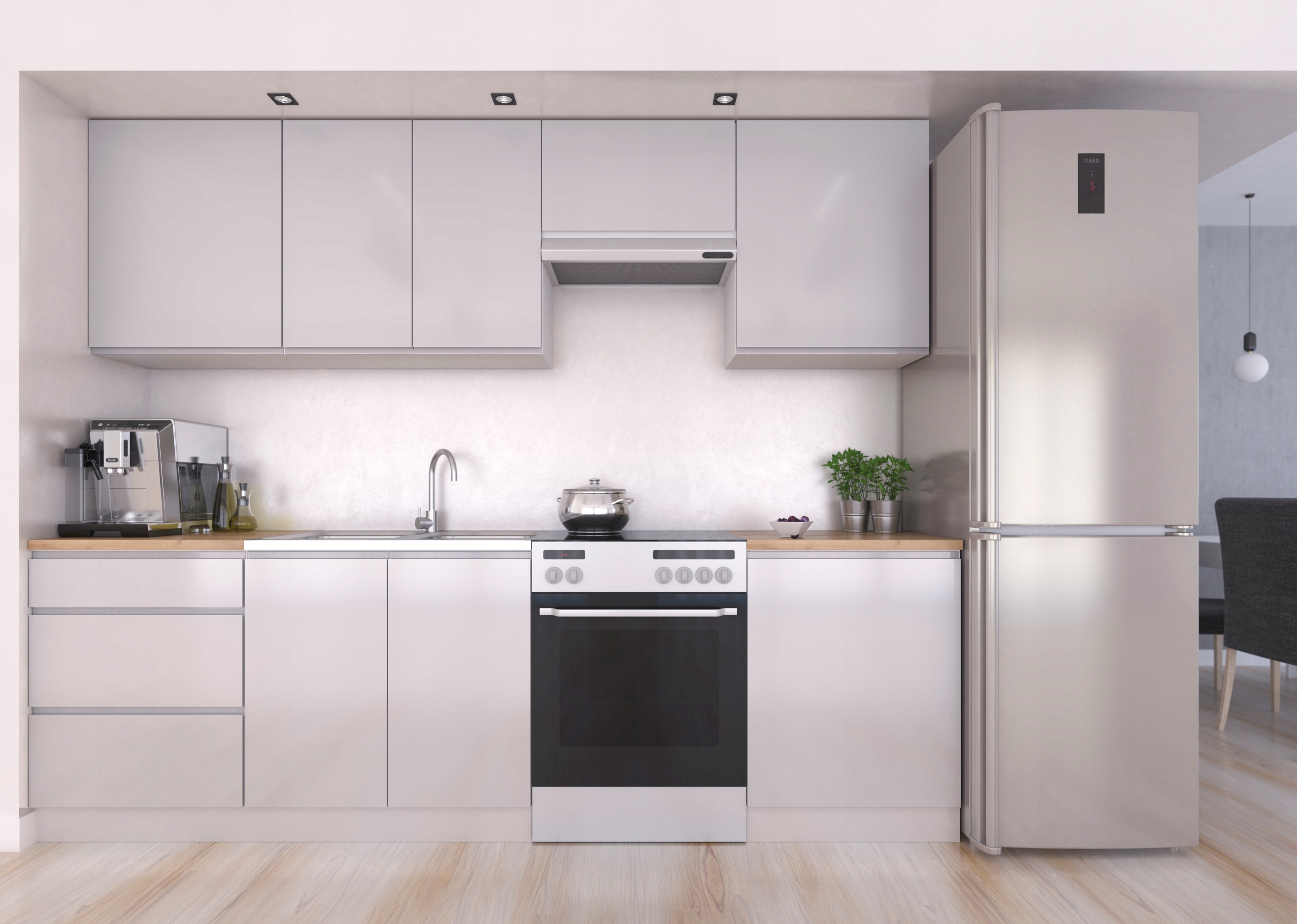 MEBLE KUCHENNE ZŁOŻONE ZESTAW J.SZARY POŁYSK