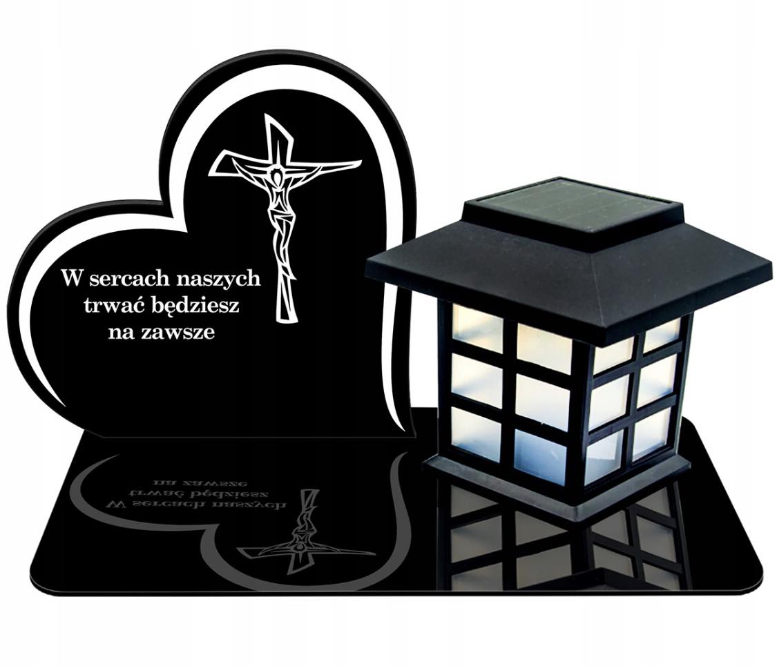 WIECZNA DUŻY ZNICZ SOLARNY STATUETKA NA GROBOWIEC CMENTARZ Typ led