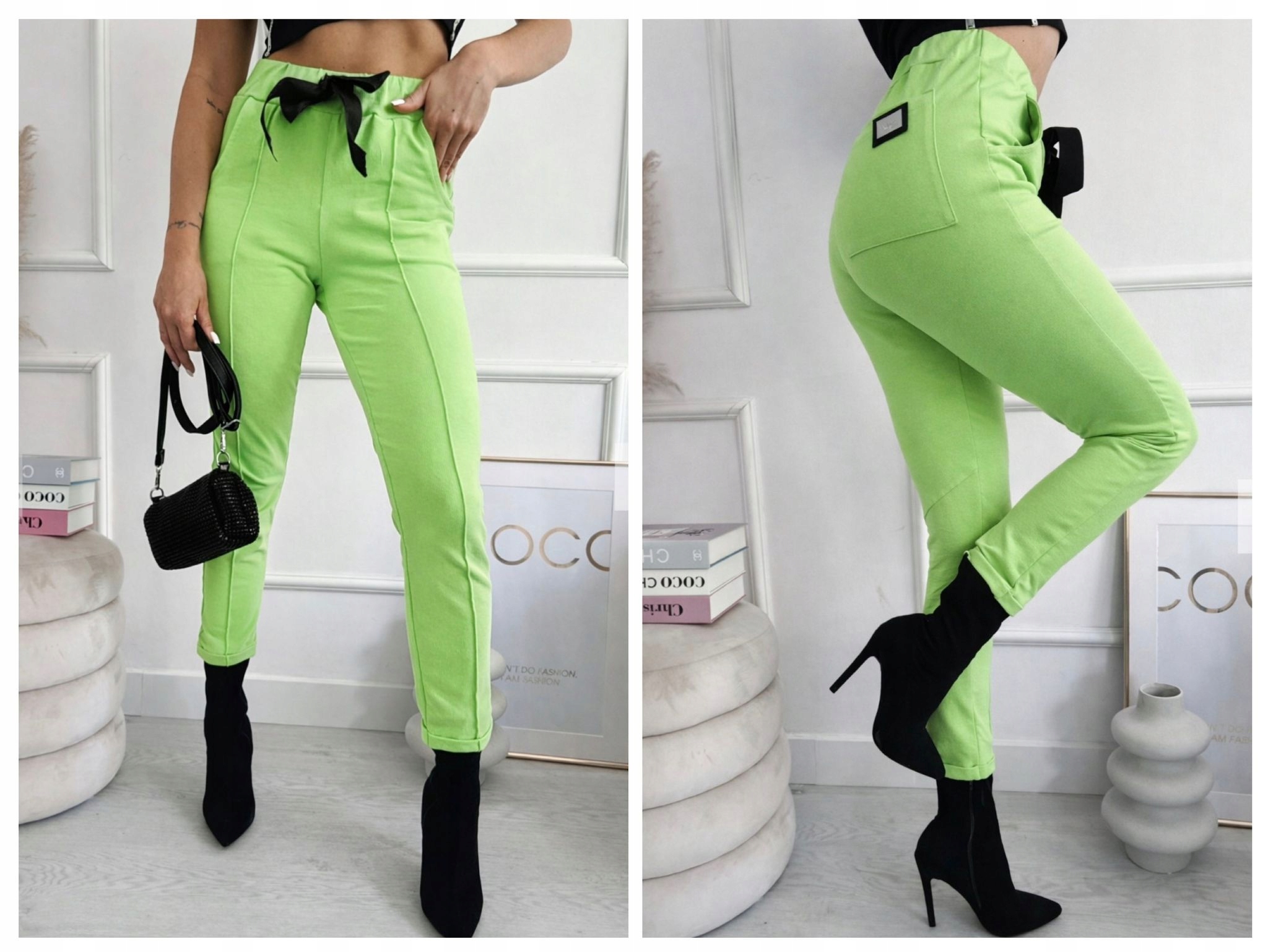 La.. mu tepláky casual doutníkové S/m světle zelené