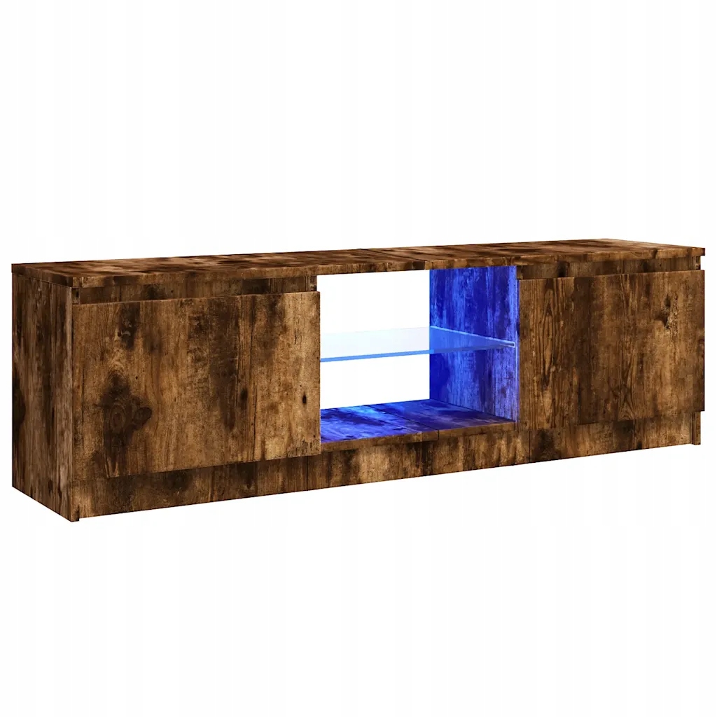 Televizní skříňka s Rgb Led osvětlením, kouřový dub, 120 x 30 x 36 cm