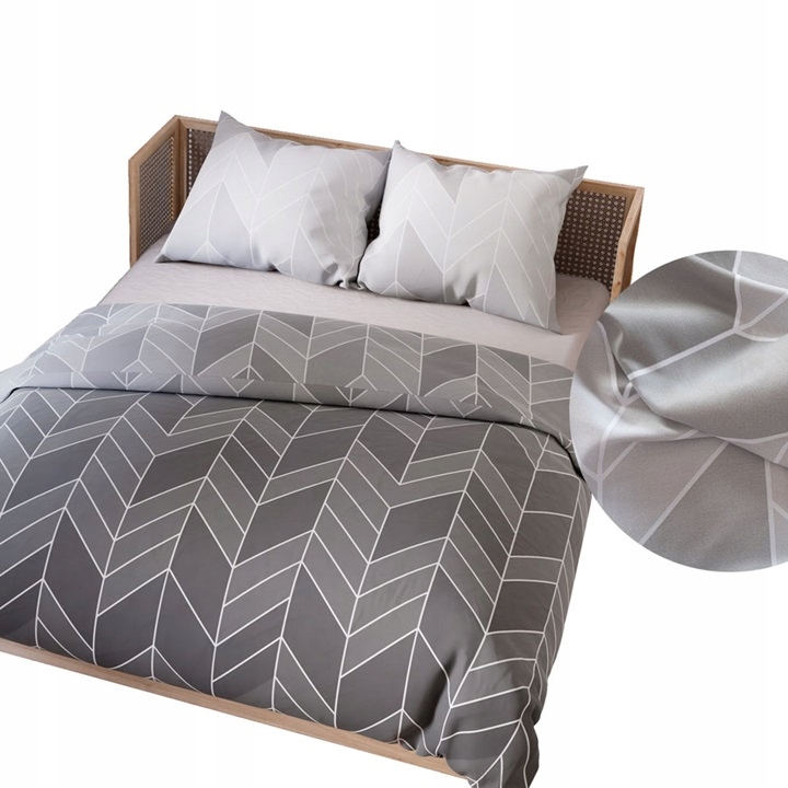 Povlečení 200x220 Nitta šedé s geometrickými vzory