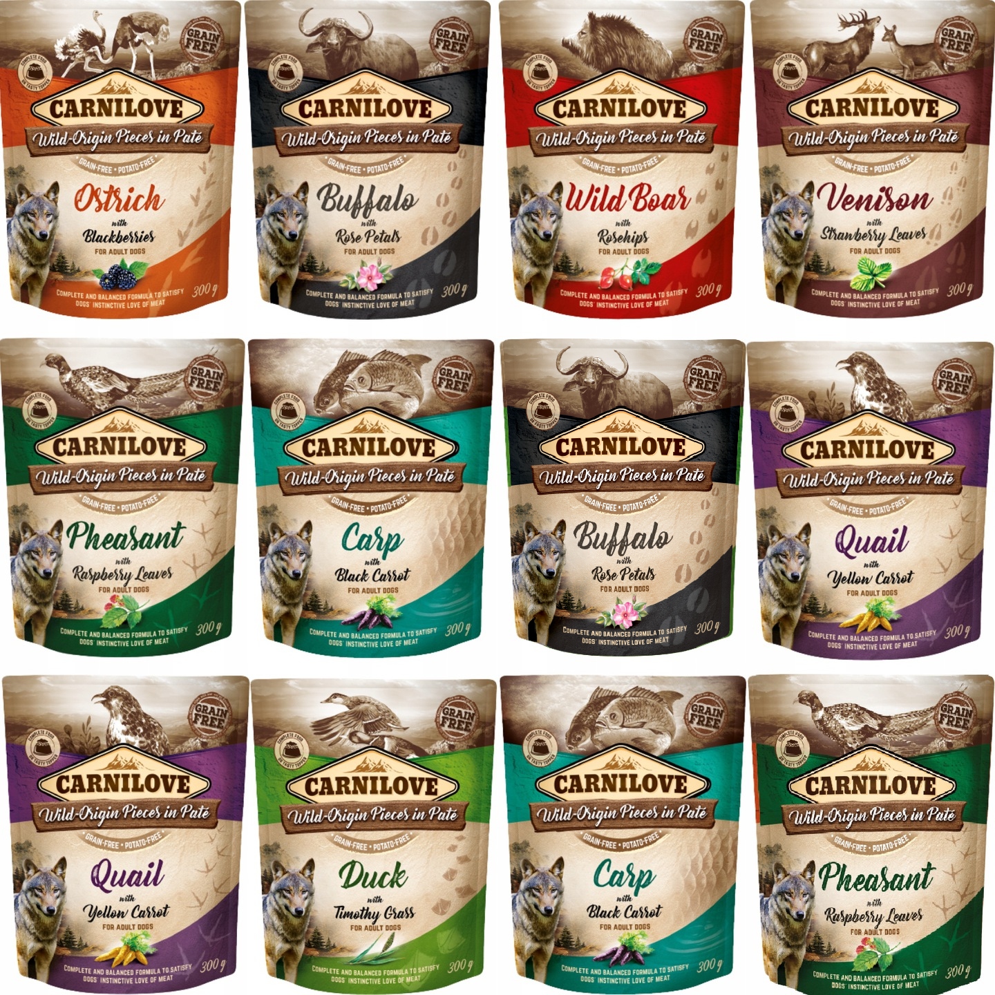 Levně Sada Carnilove Krmivo pro psa Mix Chutí 12 x 300 g