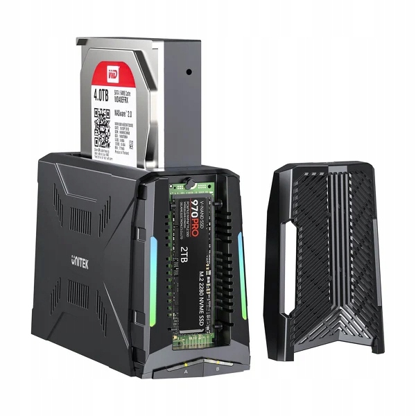 Unitek S1234B01-EU Dokovací stanice M.2 PCIe NVMe 2,5 3,5“ Sata Usb-c 10Gbps