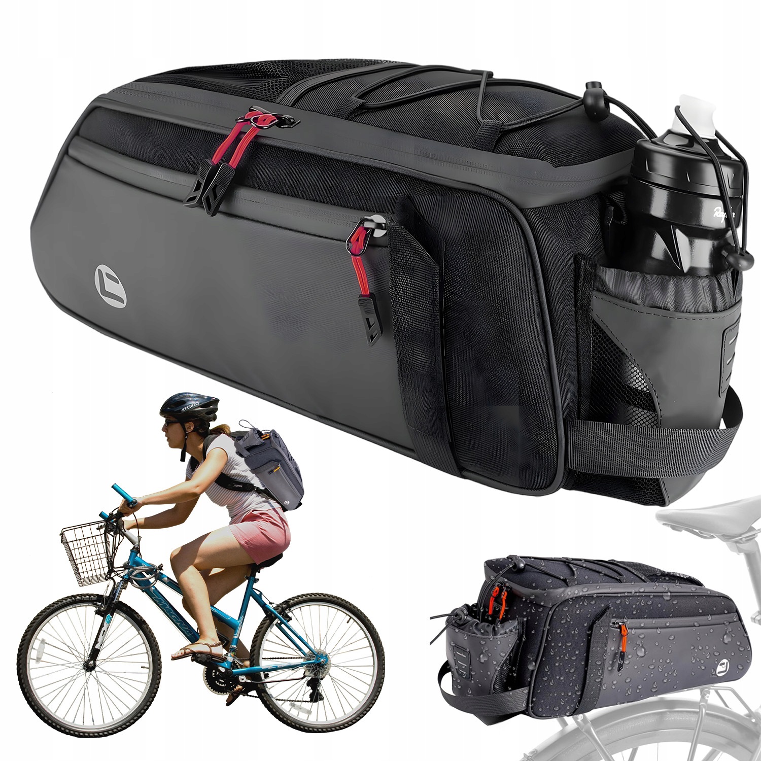 Sakwa Rowerowa, Torba Na Rower Podłużna Wąska Pojemna Duża 8 Litry