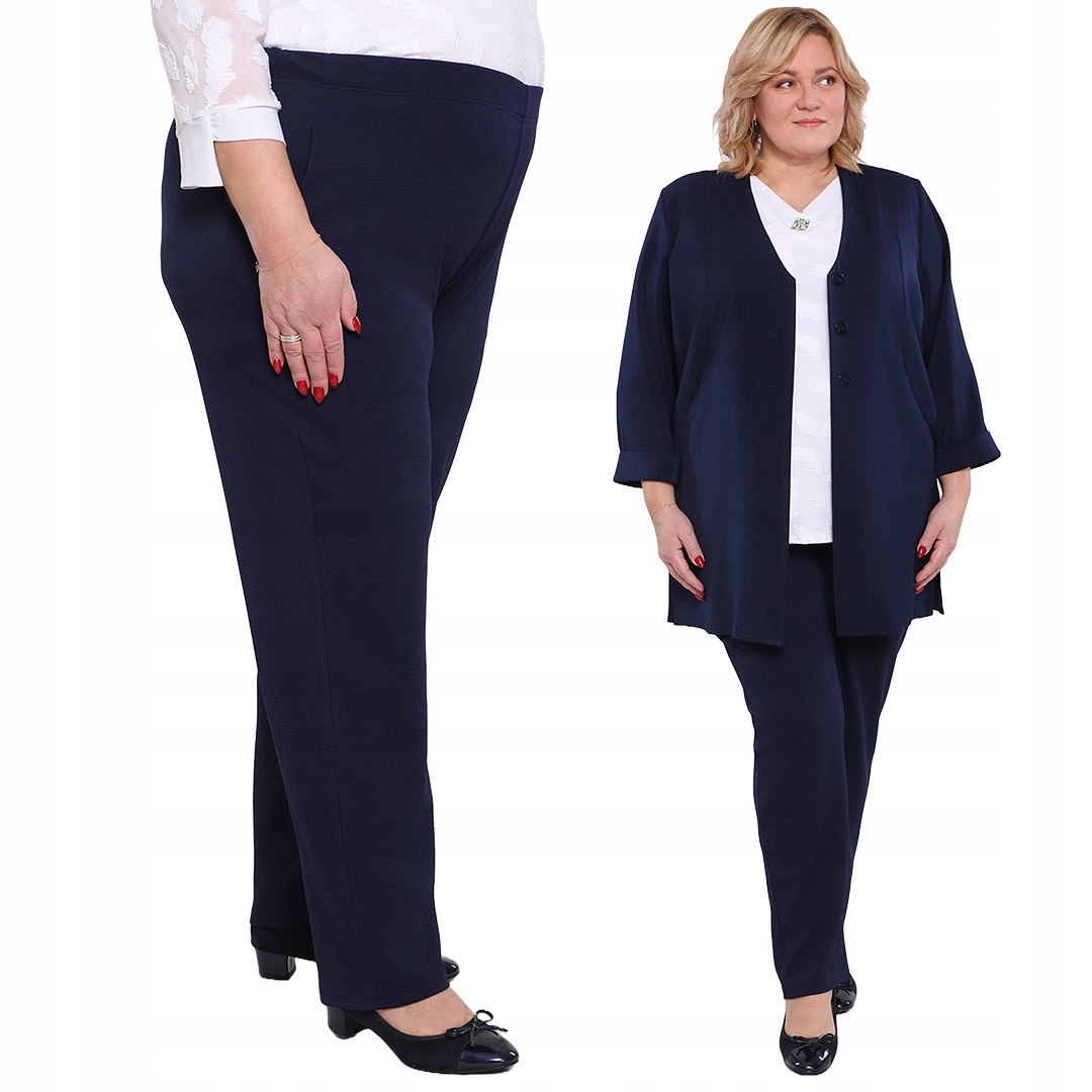 Tmavě modré kalhoty s kapsami 48/50