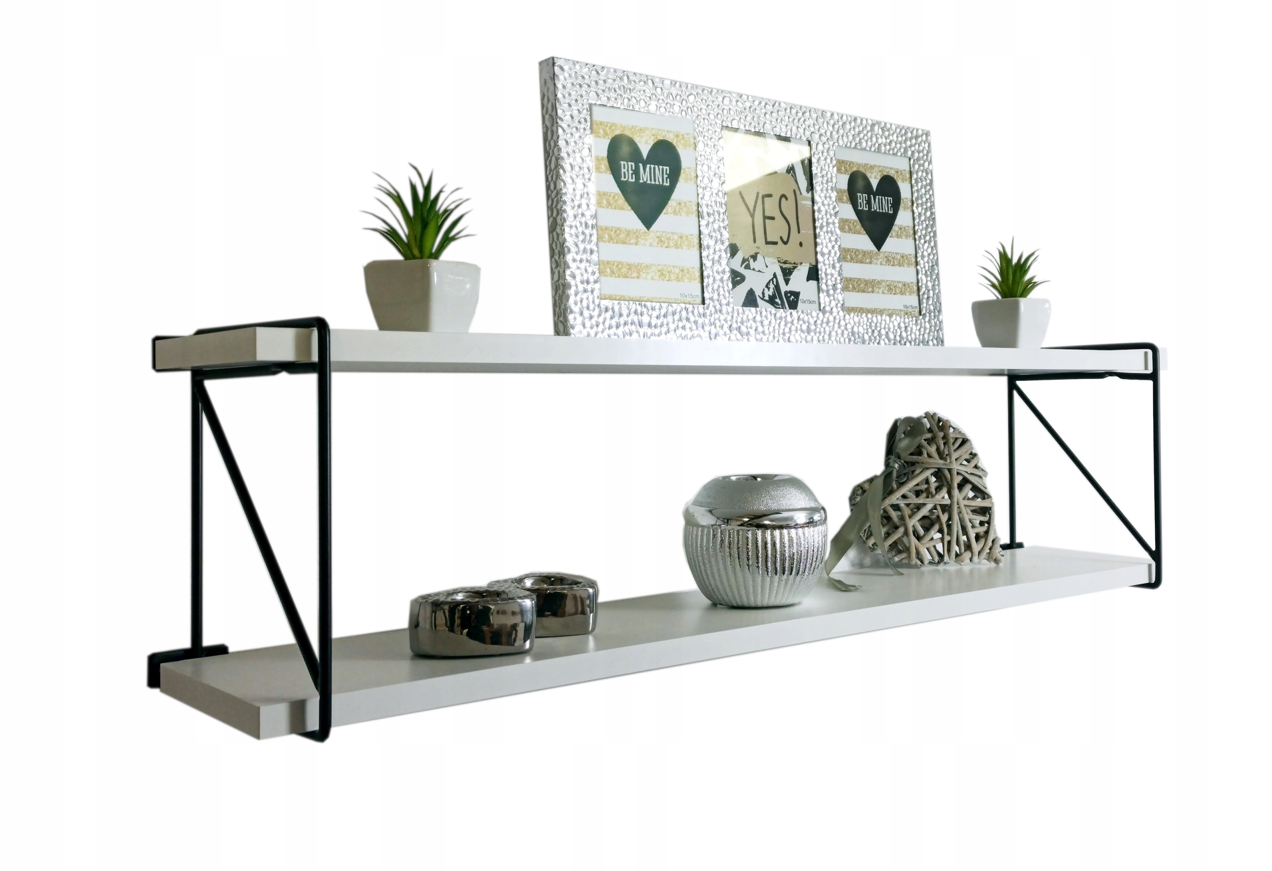 

Półka Ścienna Wisząca Nowoczesna Biała 80 cm