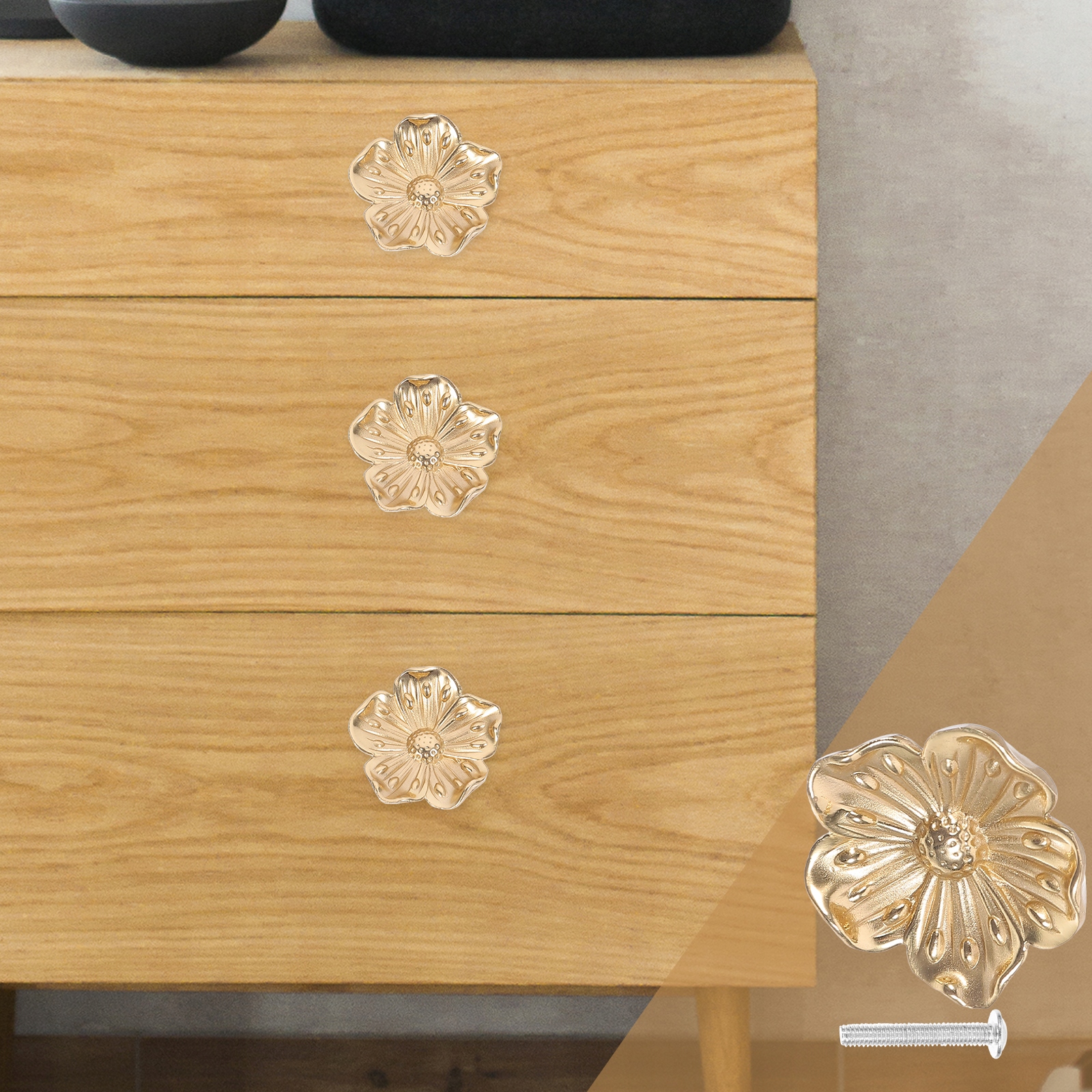 KLAMKA DRZWIOWA MOSIĘŻNA W KSZTAŁCIE KWIATU ELEGANCKA Marka bez marki