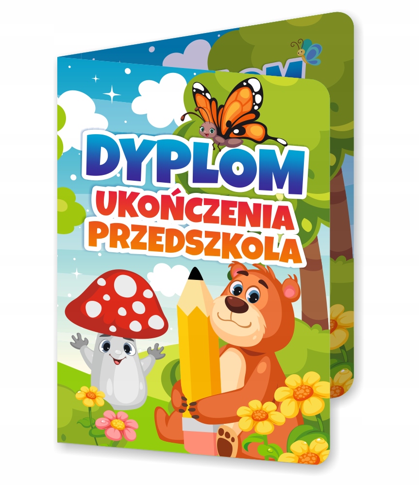 

Dyplom składany Ukończenia Przedszkola -zwierzątka