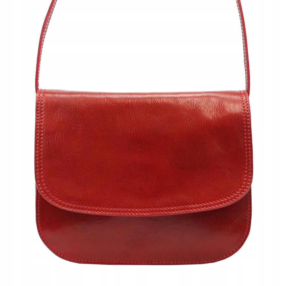 Kožená kabelka Červená Kabelka Přes Rameno Florence 5513
