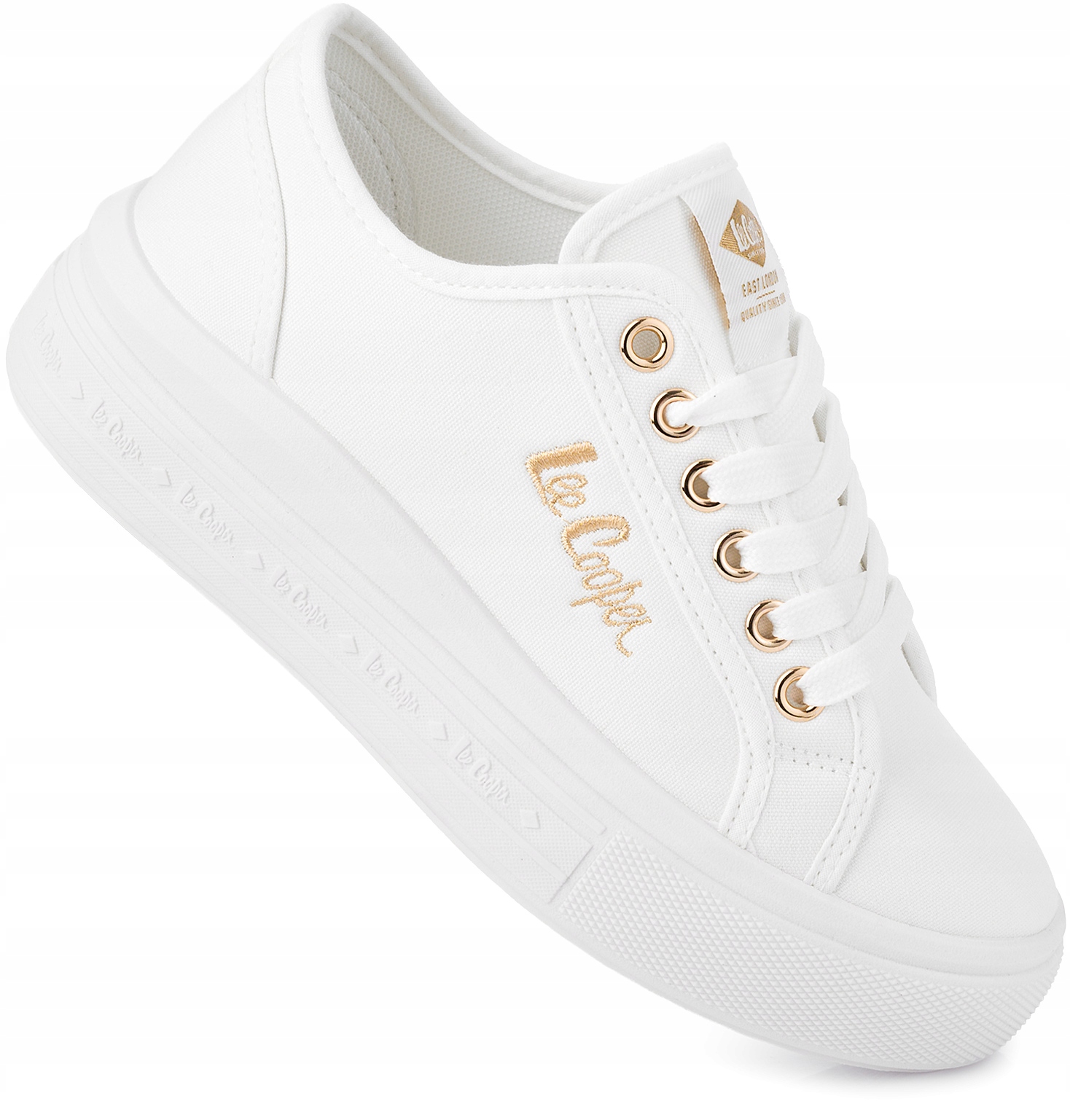 Lee Cooper Damskie Buty Trampki Klasyczne Na Platformie Białe 39