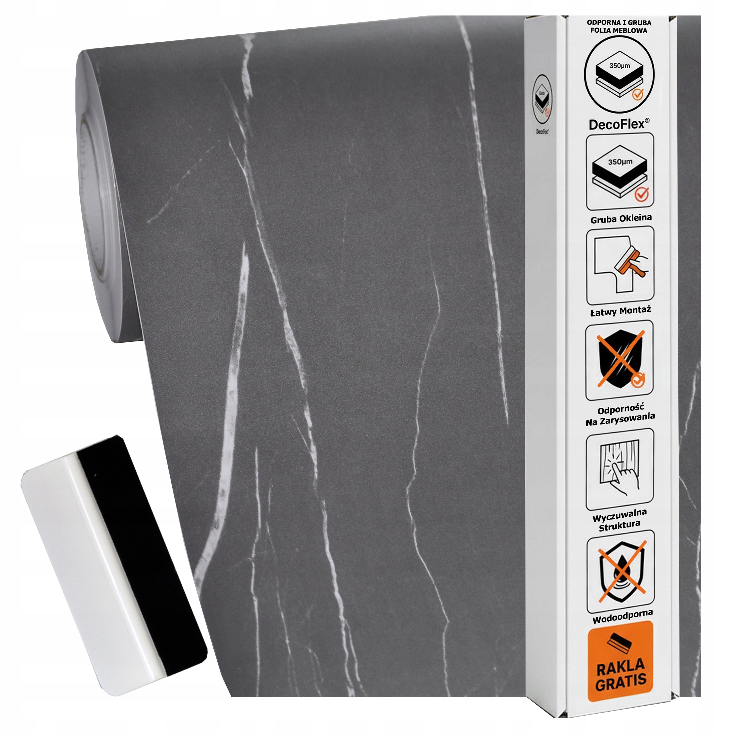 Samolepicí nábytková dýha 122 x 200 cm Dveřní deska Silná struktura Mramor