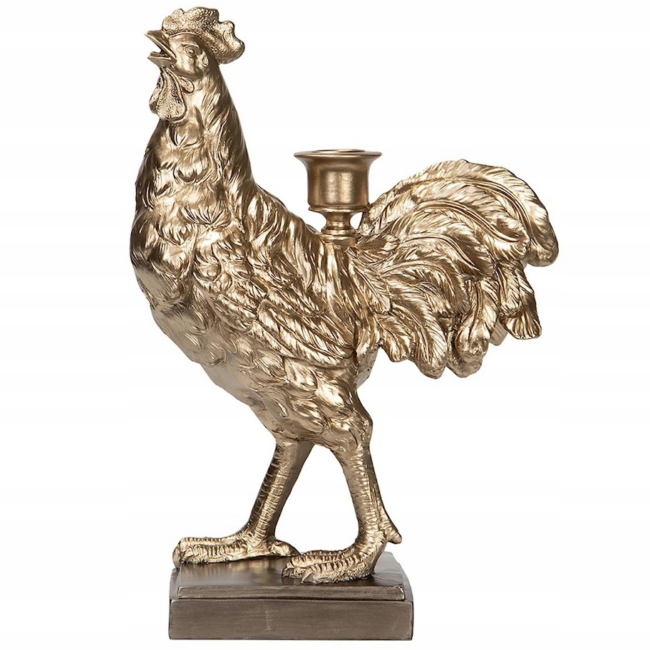 Figurka Kohout Svícen Kandelábr Zlatý Velikonoční Kura Na Velikonoce